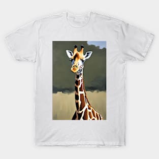 Giraffe Oil Painting Art T-Shirt